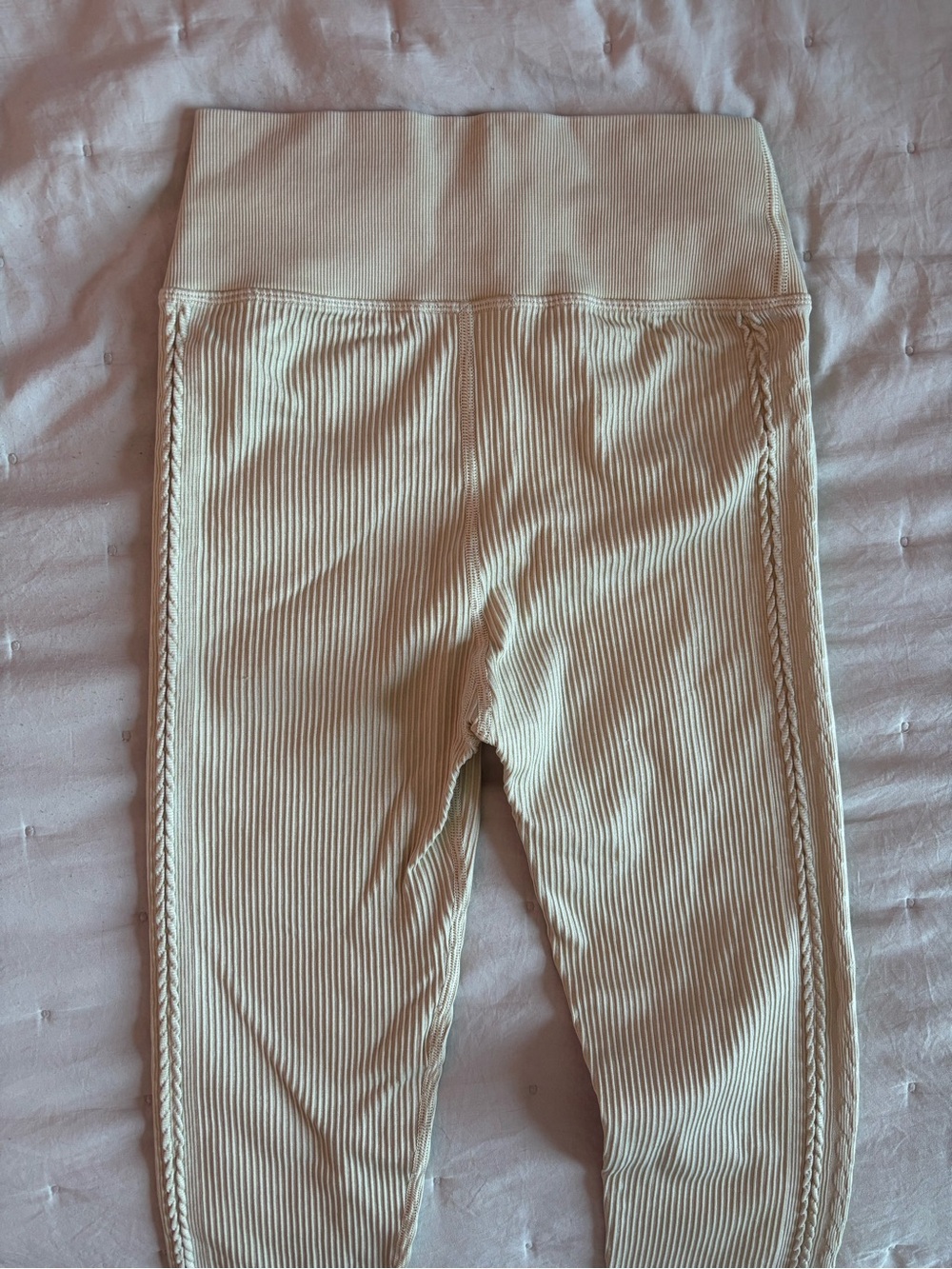 Cream Ribbed Work-out set - Picture 3 of 7